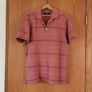 GH Bass & Co Mauve Striped Polo Shirt Sz M